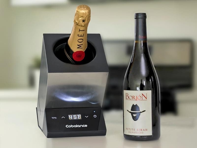 Electric Wine Chiller, Single Bottle Cooler for 750ml Wine or Some Champagne,Stainless Steel Iceless Cooler Keep Cold Up to 24h,Kitchen,Bar and RV Vino Accessory,Gift for Vino Lover