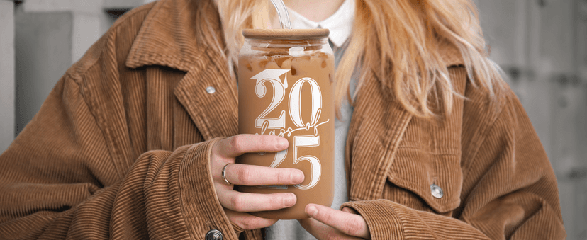 Graduation Gifts - Graduation Gifts 2025 High School - College Grad Gift for Her, Him, Women, Men, Graduates, Friends, Sister - Graduate Gift Ideas - Class of 2025 Cup - 16 Oz Can Glass