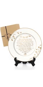 25th Anniversary Plate with Platinum Foil - Silver 25 Year Marriage Anniversary Wedding Gifts for Couple Her Him Husband Wife, 9"