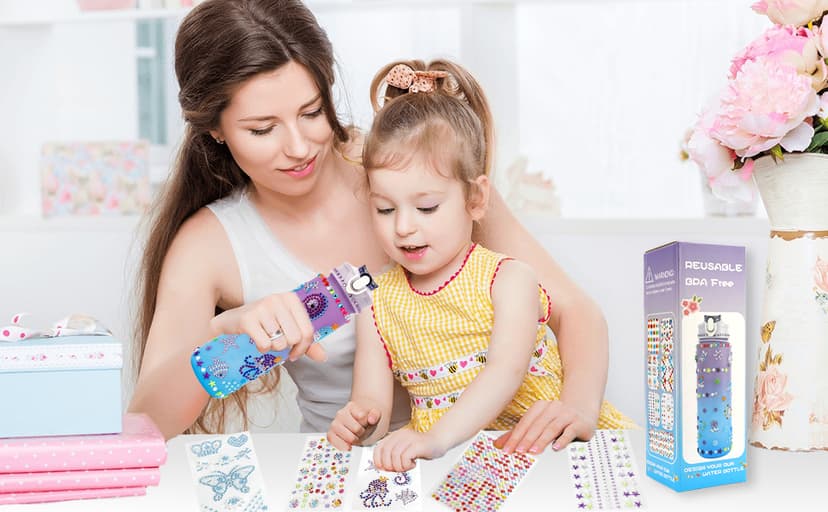 muyurra Christmas Gift for Girls Decorate Your Own Water Bottle Kits for Girls Age 4-12, Girl Water Bottle DIY Arts and Crafts Kits Supplies Christmas Birthday Gifts for Girl 4 5 6 7 8 9 10 Year Old