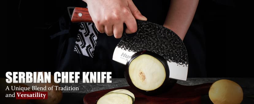 Huusk Butcher Knife Set Hand Forged Serbian Chef Knife Viking Boning Knife Cleaver Knife 3PCS Kitchen Knife Set for Meat Cutting Home & Outdoor Cooking BBQ Knives Gift for Men