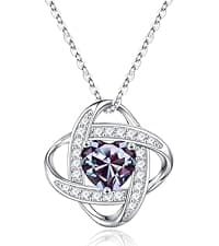 Iefil Rose Heart Necklaces Gifts for Women - 925 Sterling Silver Heart Initial Necklace, Anniversary Birthday Gifts for Women, Jewelry Gift for Wife Wife Girlfriend Mom