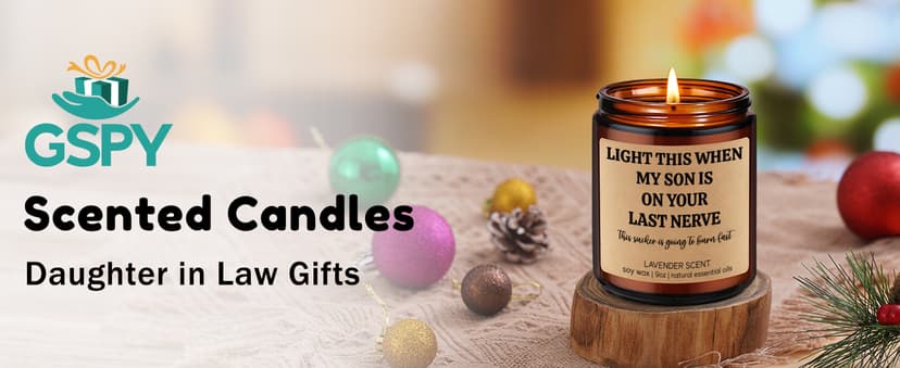 GSPY Scented Candle, Daughter in Law Gifts - Christmas, Birthday Gifts for Daughter in Law, Sons Girlfriend - DIL Present from Mother in Law - Funny Wedding, Bridal Shower Presents for Future New DIL
