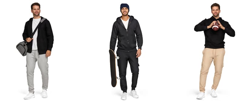PURE CHAMP Mens 3 Pack Fleece Active Athletic Workout Jogger Sweatpants for Men with Zipper Pocket and Drawstring Size S-3XL
