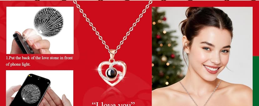 Light Up Preserved Red Rose Flower with Necklace,Birthday Gifts for Women,Christmas Rose Gifts for Her Mom Wife Grandma,Real Flower Mom Present for Women Christmas,Anniversary,Valentines