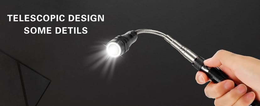 Magnetic Flashlight Gifts for Men Stocking Stuffers for Men Adults Pickup Tool Cool Extendable Magnet Telescoping Gadgets Christmas Birthday for Dad Him Husband Boyfriend Grandpa Handyman Mechanics