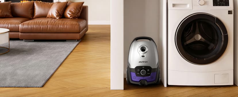 Canister Vacuum,1700W/45KPA Bagged Vacuum Cleaner,5L Large Capacity,Auto Cord Rewind,HEPA Filter,Low Noise,7.5M Cleaning Radius,Variable Power Control,Easy to Push,Hard Floor,Pet,Carpet,Upholstery,Car