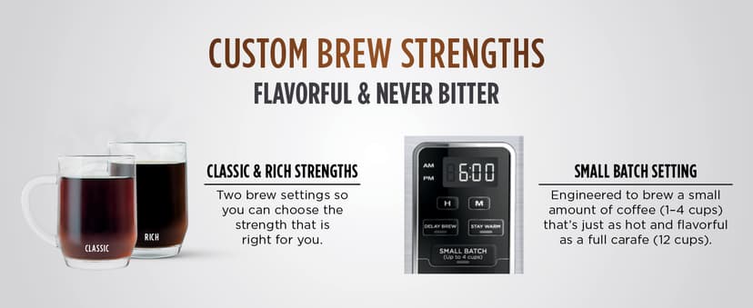 Ninja 12-Cup Programmable Coffee Brewer, 2 Brew Styles, Adjustable Warm Plate, 60oz Water Reservoir, Delay Brew - Black/Stainless Steel