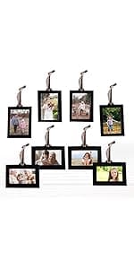 Klikel Family Tree Picture Frame Display with 10 Hanging Picture Photo Frames | Large 20 x 18 Metal Tree | 10 Ornamental 2x3 Frames