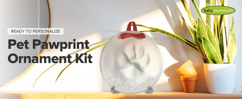 Ultimate Pawprint Keepsake Kit (Makes 2) - Paw Print Christmas Ornament w/ Bonus Personalization Tool & Display Stands! For Dogs, Cats & Pets. Non-toxic. Clay Air-Dries Soft, Light & Uncrackable.