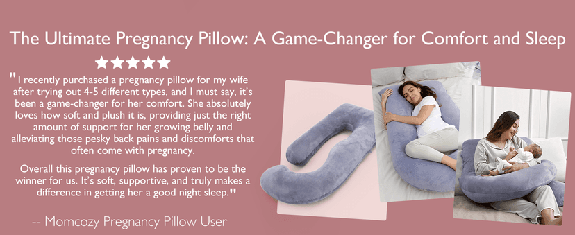 Momcozy Pregnancy Pillows for Sleeping, U Shaped Full Body Maternity Pillow with Removable Cover - Support for Back, Legs, Belly, HIPS for Pregnant Women, 57 Inch Pregnancy Pillow for Women, Grey