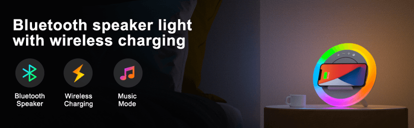 Bluetooth Speaker Night Lightsr,Wireless Charging Modern Speaker,Best Teenage Birthday Gift Ideas Tween Girls Gifts/Please use The Original Adapter