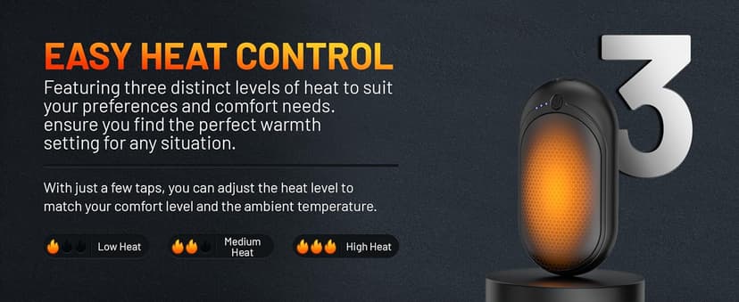 Hand Warmers Rechargeable, KNIFOD 2 Pack 6000mAh Portable Electric Handwarmers, Reusable USB Pocket Heater Great for Raynauds, Hunting, Golf, Camping, Christmas Outdoor, Women Mens Warm Gifts