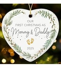 NewEleven Pregnancy Announcement Gifts for Husband Wife Family, Gender Reveal Gifts, Pregnancy Gift for Expecting Mom, for New Mom, New Dad, New Parents - Ornament