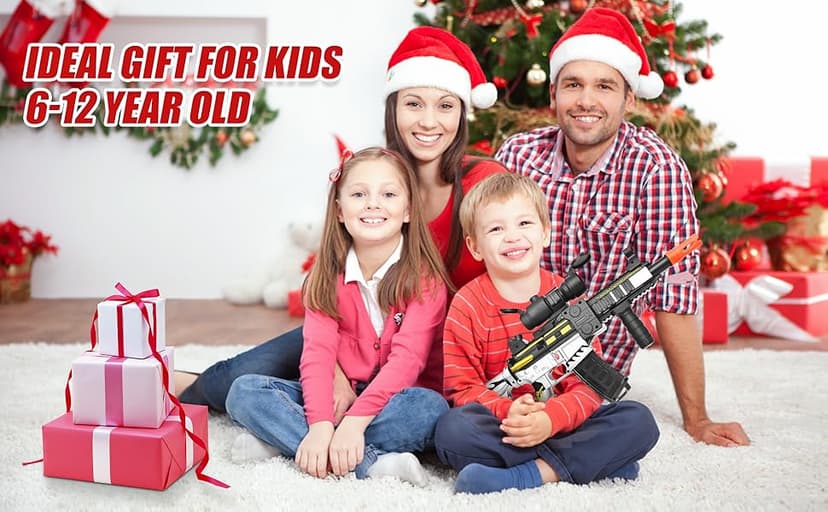 Realistic Toy Foam Blaster Gun - Electric Sniper Rifle with Scope 120 Soft Bullets 3 Magazines, Automatic Dart Gun for Boy Ages 8-12 Years Old, Indoor Outdoor Gifts for Adult Kid Christmas Birthday