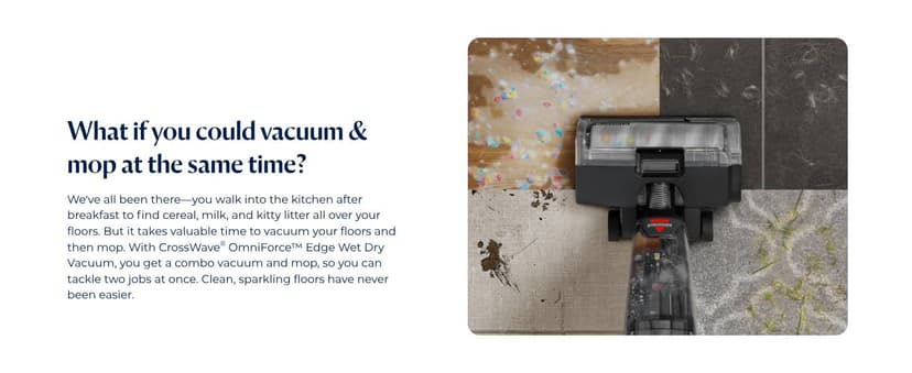 Bissell CrossWave® OmniForce™ Edge Cordless Multi-Surface Hard Floor Cleaner Wet Dry Vacuum with Zero-Gap Edge Technology, 3930F