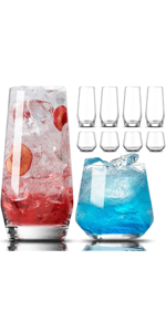 Mfacoy Old Fashioned Whiskey Glasses Set of 4 (2 Crystal Bourbon Glasses, 2 Round Big Ice Ball Molds 11 Oz Rocks Glass with Gift Box, Barware for Scotch Cocktail Rum Vodka Liquor, Gifts for Men