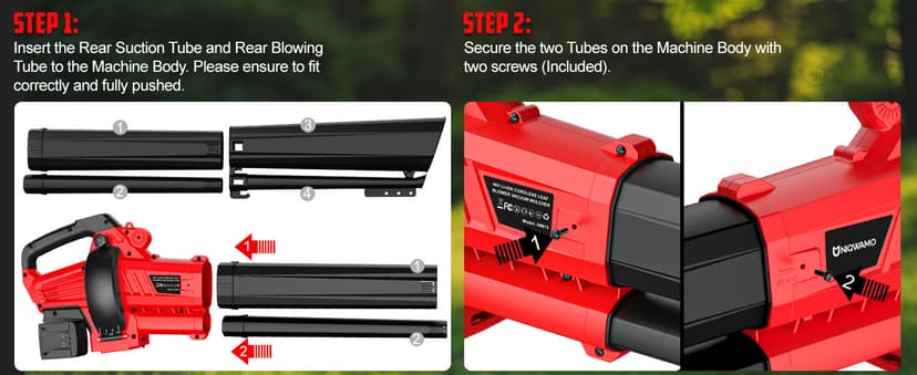 3-in-1 Electric Leaf Blower with Vacuum & Mulcher Compatible for Milwaukee 18V Battery, Leaf Vacuum Cordless with Bag 40L, Leaf Mulcher Cordless Leaf Blowers for Lawn Care, Turbo Mode (No Battery)