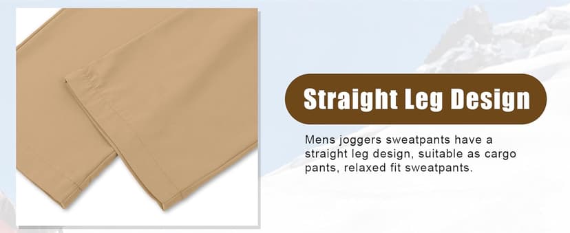 PLEPAN Men's Casual Cargo Pants Drawstring Hiking Pants Workout Tactical Joggers Sweatpants for Men