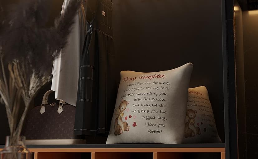 Daughter Gifts from Mom18x18 Throw Pillow Cover - Best Daughter Ever from Mom & Dad, Birthday Gifts for Daughters, to My Beloved, Decorative Pillow Case for Her, Special Occasion Keepsake