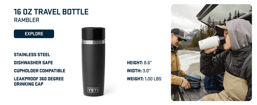 YETI Rambler 20 oz Stainless Steel Vacuum Insulated Tumbler w/MagSlider Lid