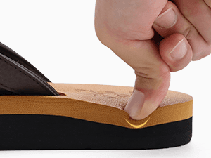 KuaiLu Men's Yoga Mat Leather Flip Flops with Arch Support Comfortable Cushion Walking Thong Sandals Slip On Indoor Outdoor