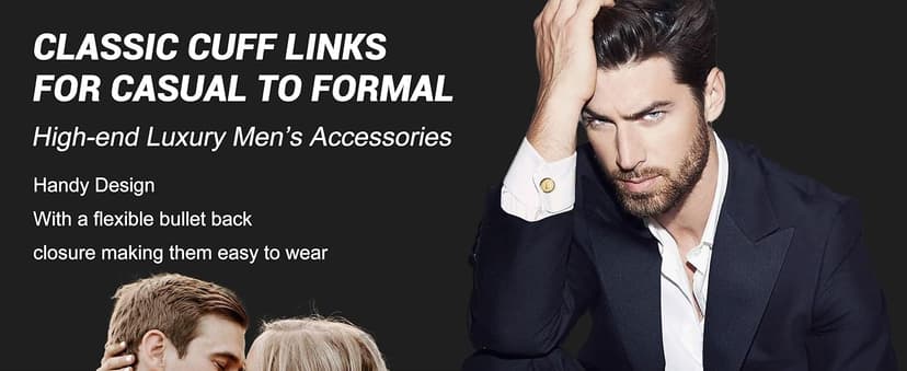 LOYALLOOK Initial Gold Cufflinks for Men Gold Cuff Links Personalized Copper CuffLinks Letter Cufflinks Gift for Groom Husband Father