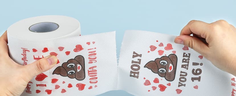 16th Birthday Gifts for Boy or Girl - Happy Prank Toilet Paper - 16th Birthday Decorations, Party Supplies Favors - Funny Gag & Novelty Bday Present for Him, Her, Friends- Sweet 16 Year Old Gift Ideas