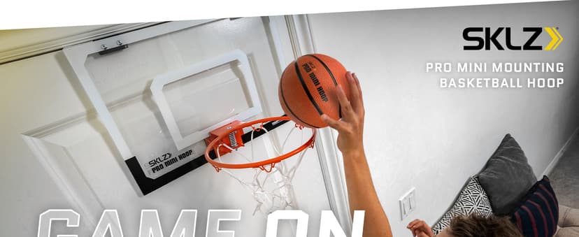 SKLZ Pro Mini Indoor Basketball Hoop - Over The Door – Portable - Great For Home, Dorms, Offices, and Gifts