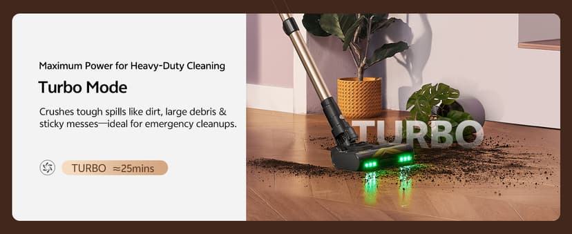 Ultenic Cordless Vacuum Cleaner, 550W 50KPA 65min Runtime, Stick Vacuum with Green Light, Self-Standing & 180° Lay-Flat, Anti-Tangled Brush, Vacuum Cleaners for Home/Hard Floor/Carpet/Pet Hair, U15