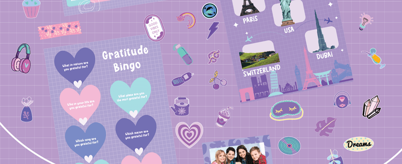 jackinthebox Gratitude Journal Kit for Girls Ages 8-12, 242 pcs, Scrapbooking Journal Set for Teen & Tween Girls,10 Fun Gratitude Exercises, Journal Art & Craft Kit, Ideal Gift for Girls 8 9 10 11 12