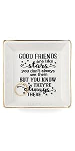JoycuFF Friend Gifts for Women Marble Ceramic Ring Dish Trinket Tray-Gifts for Best Friend Birthday Christmas