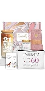 60th Birthday Gifts for Women, 60th Birthday Gifts Ideas Baskets, Gifts for 60th Birthday Women, Vintage 1965 Tumbler, Unique Best 60th Bday Gift Ideas for 60 Year Old Mom Sister Friend Wife Grandma