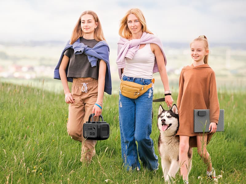 Solar Powered Generator 300W Peak/70400mAh, 260Wh Portable Power Station with Panels 40W Included, Solar Generator with AC Outlet 110V for Home Use, Camping, Outdoor, Power Backup