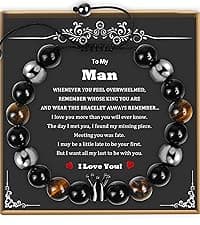 Sereney Christmas Gifts for Him Son Boys Bonus Dad Father Men Boyfriend Grandson Friend as Triple Protection ID Bracelets Birthday Gifts for 9 10 11 12 13 15 16 17 18 21 30 40 50 60 Year Old Men