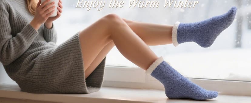TEHOOK Warm & Cozy Gifts for Women, Fluffy Fuzzy Sock, Plush Sleeping Slipper Socks - Soft Warm Fabric