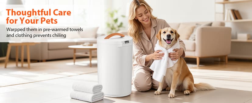 Towel Warmers for Bathroom, 20L Large Towel Warmer Bucket, Fits Up Two 40"X70" Oversized Towels, Bathrobes, Blankets, Towel Heater with LCD, 4 Timer Setting and Auto Shut Off(White)