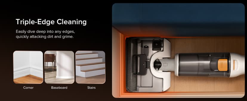 roborock F25 GT Vacuum Mop All in One, Wet Dry Vacuum Cleaner Cordless, 20000Pa Floor Cleaner Machine for Tile Hardwood Wood Vinyl Floor, Edge to Edge Self Cleaning Electric Mop with 180° Lie-Flat