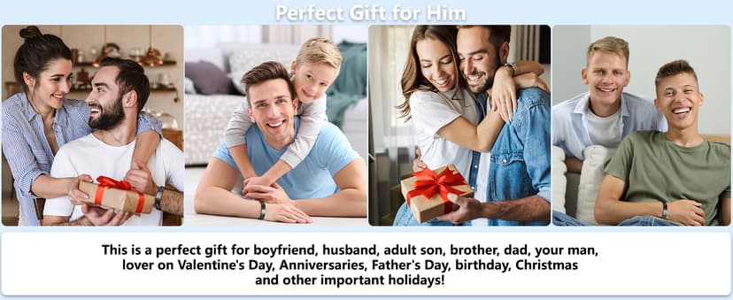 To My Man Boyfriend Husband Son Bracelet Gifts, Stainless Steel American Flag Watch Link Bracelet Valentines Christmas Jewelry Gifts for Men Him