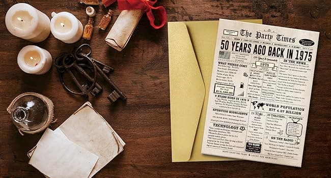 Ziwenhu Large 50 Years Old Birthday Gifts for Women Men,Happy 50th Birthday Card for Husband Wife,50 Anniversary Card Gifts for Mom Dad,50th Birthday Decorations