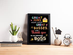 Thank You Card Gifts for Boss Leader Manager, Cute Boss's Day Card for Her Him, Best Boss Appreciation Card for Men Women