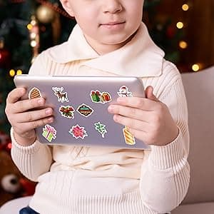 100PCS Christmas Theme Stickers, Non-Repeating Vinyl Waterproof Holiday Stickers, Holiday Gifts for Kids and Teens, Xmas Party Favorite, Stocking Stuffers for Kids Toddlers Teens Boys Girls