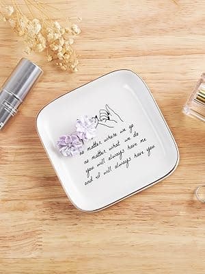 PUDDING CABIN Friend Gifts for Women —No Matter Where We Go, No Matter What We Do, You Will Always Have Me, and I Will Always Have You! —Gifts for Friends Going Away Friendship Ceramic Ring Dish