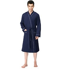 NY Threads Men's Hooded Fleece Bathrobe Plush Long Spa Robe
