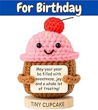 Happy Birthday Gift for Women - Tiny Cupcake With 30 Sweet Birthday Cards | Funny Gift Idea for Women for 16th, 21 Year Old, 30th Birthdays | Cute Bday Party Decor for Friends, Teens, Daughter, Sister