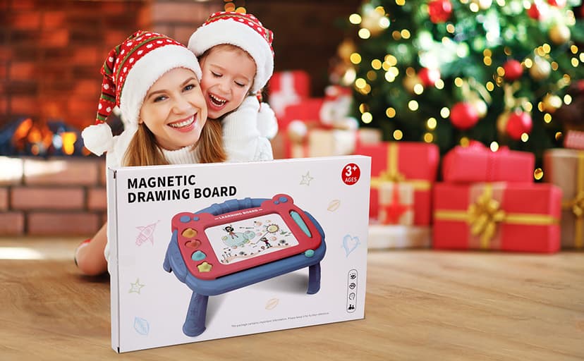 Magnetic Drawing Board for Toddlers 3, Color Erasable Doodle Writing Pad, Learning Painting Sketch Pad, Best Birthday Easter Christmas Halloween Kids Toy Gifts for Boys and Girls(Blue)