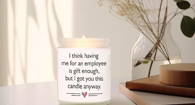 Afterprints Scented Candles - Boss Gifts for Women Men, Funny Birthday Gift for Best Boss Lady, Christmas Cool Gifts for Bosses Female- Lavender Natural Soy Wax Candle