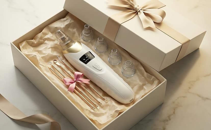 2026 Pore Vacuum, USB Rechargeable Blackhead Remover Vacuum,3 Levels Adjustable Pore Vacuum Blackhead Remover, with 5 Suction Power,6 Probes,Face Vacuum Pore Cleanser for Women & Men-Gold