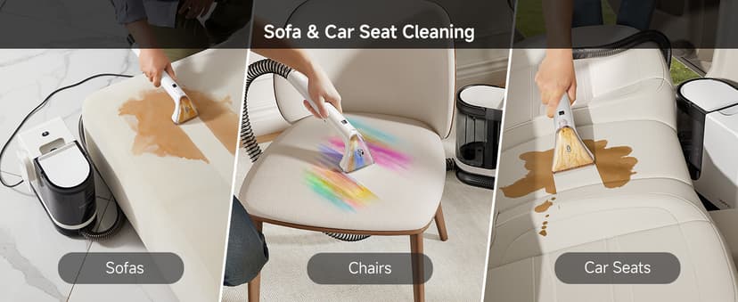 uwant Carpet Cleaner Machine 18Kpa Powerful Suction, Portable Carpet Cleaner for Pet Stains with Cleaning Tools&Solution Self-Cleaning Upholstery Cleaner for Car, Couch, Rug, Spot