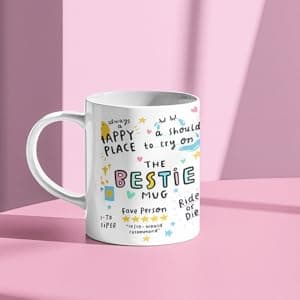 Gossby Bestie Coffee Mug - Best Friend Gift For Women - Friendship Gift for Female Friend - Friendship Gifts For Women Birthday - Gifts For Close Female Friends - 11oz White Ceramic Cup